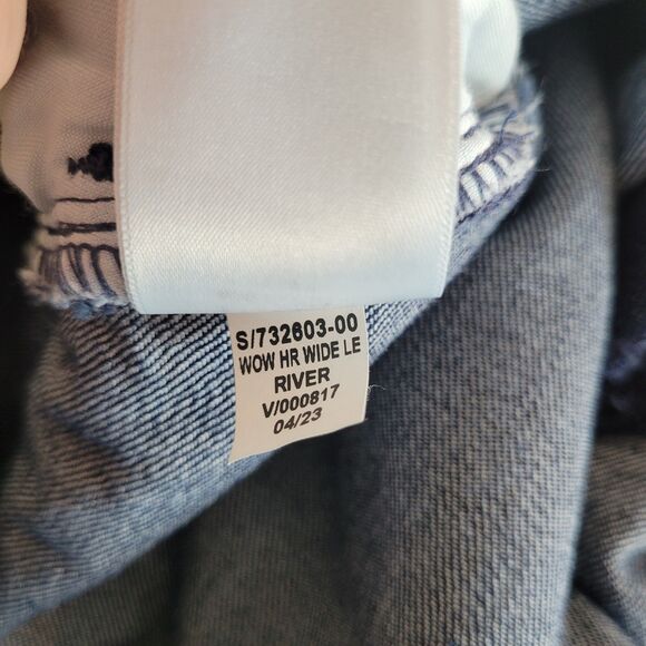 Old Navy High Rise Wow Wide Leg Jeans Women's Size 18 Dark Wash Blue Denim Baggy - Picture 8 of 10